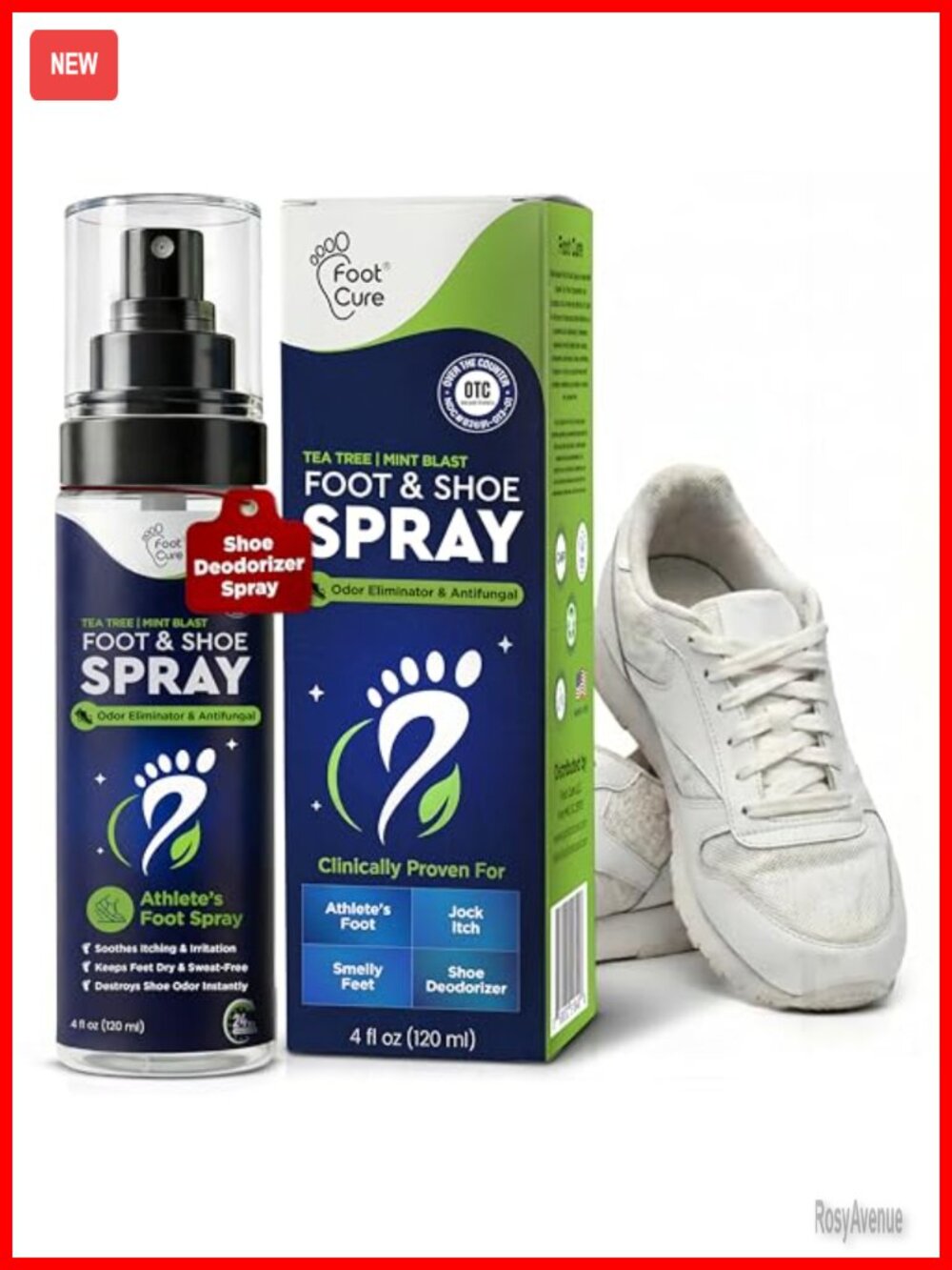 Tea Tree Mint Shoe Deodorizer Spray 120ml Foot Odor Eliminator